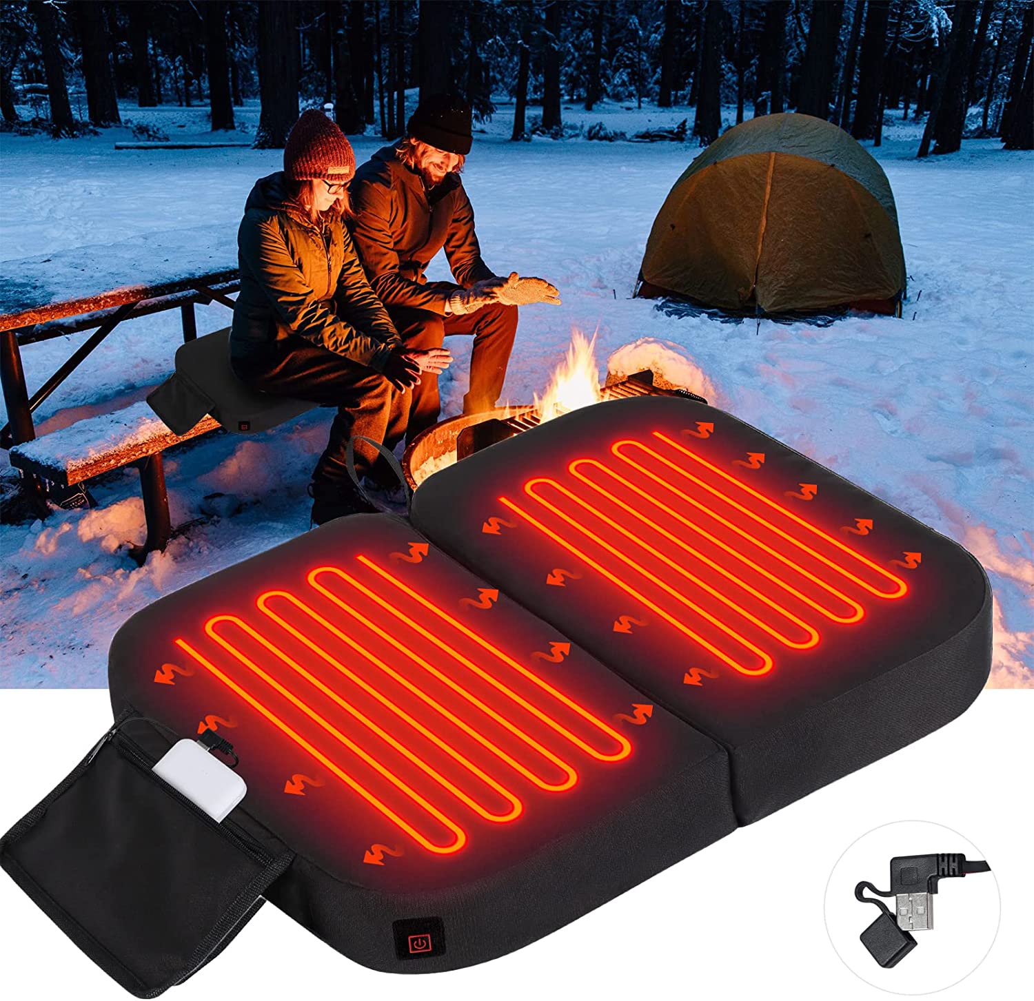  Ksheat Extra Wide Heated Seat Cushion